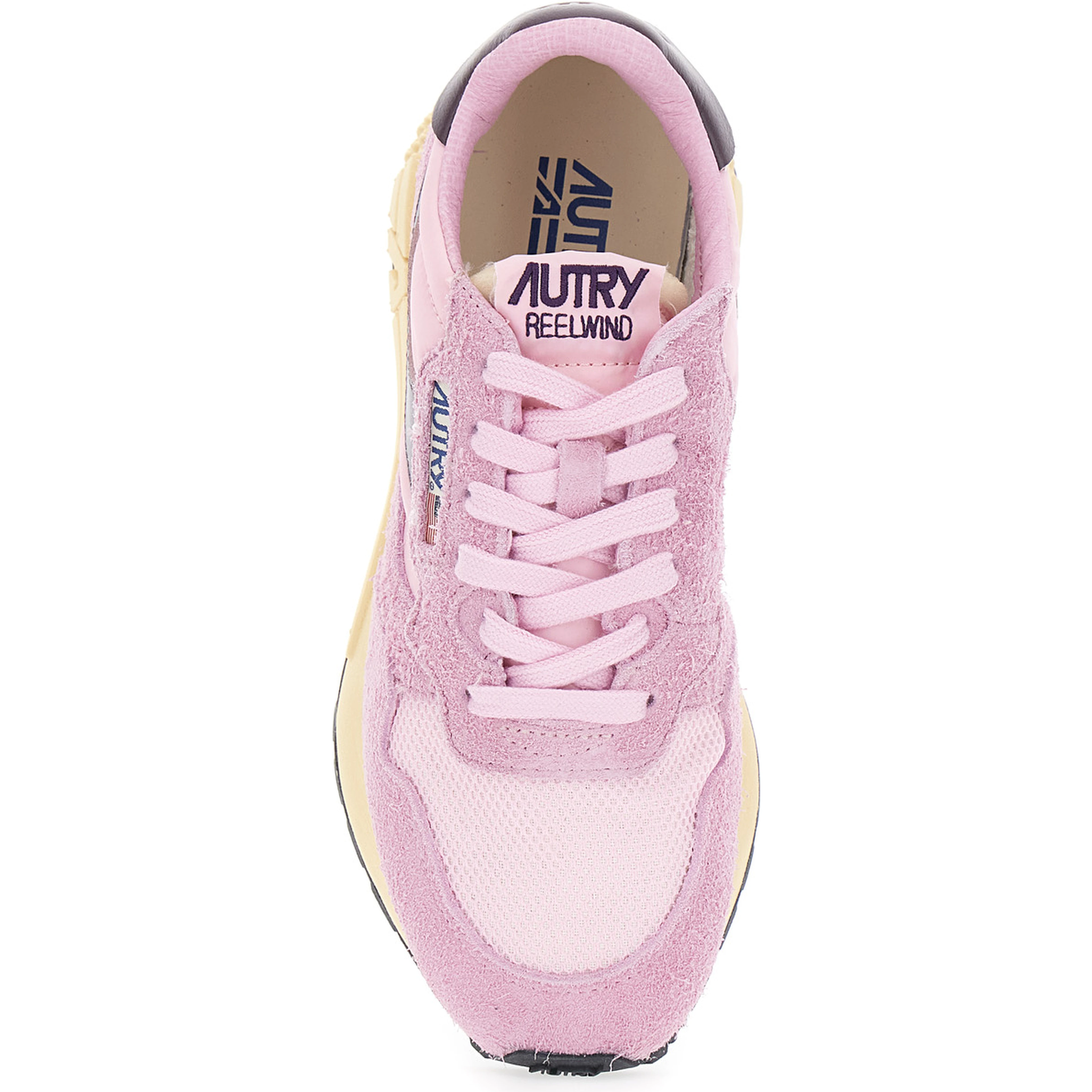 Reelwind Pink Sneaker Low Top with Logo Patch on Tongue and Side in Suede for Women