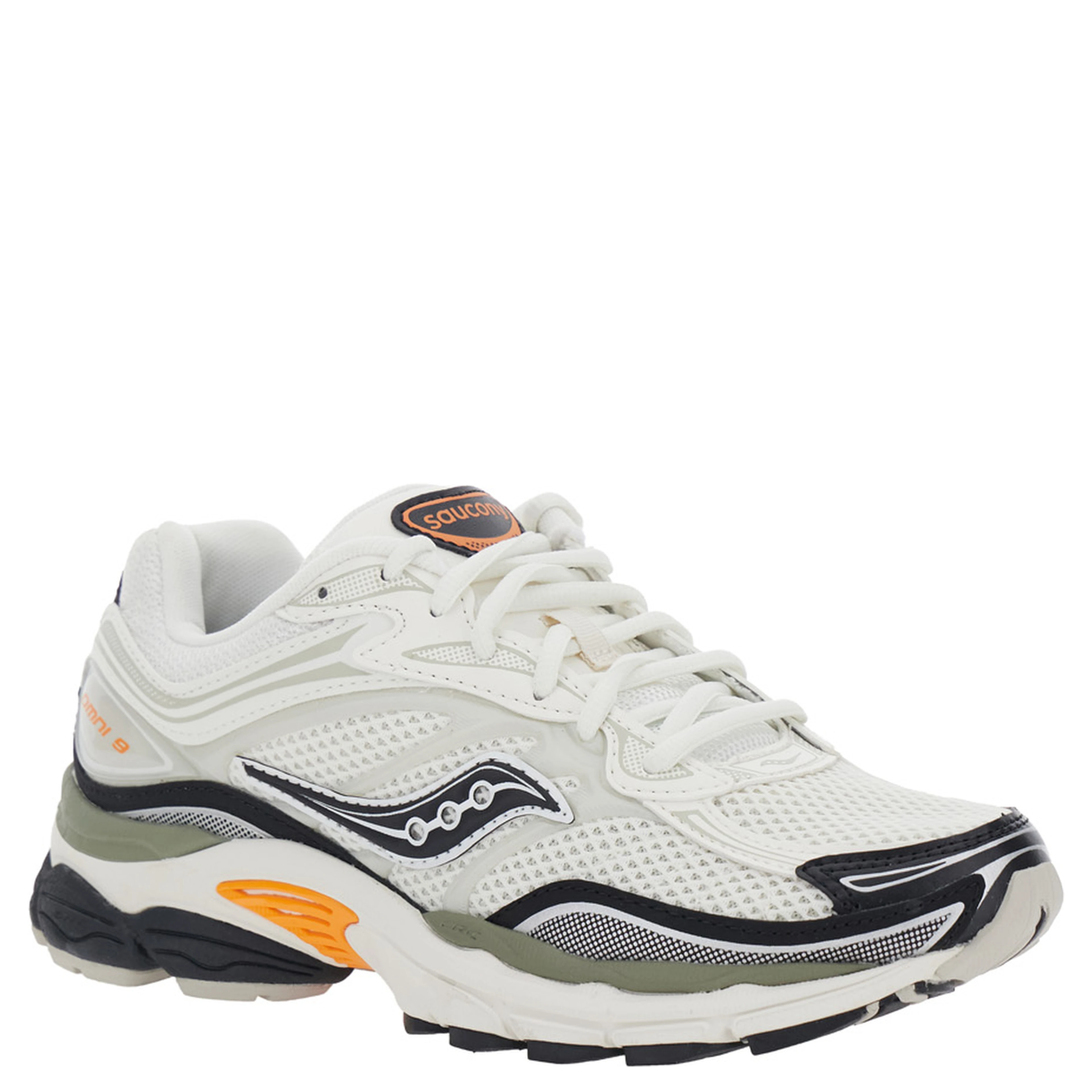 Omni 9 White Low Top Sneakers with Perforated Design and Logo Patch on the Tongue in Tech Fabric Unisex
