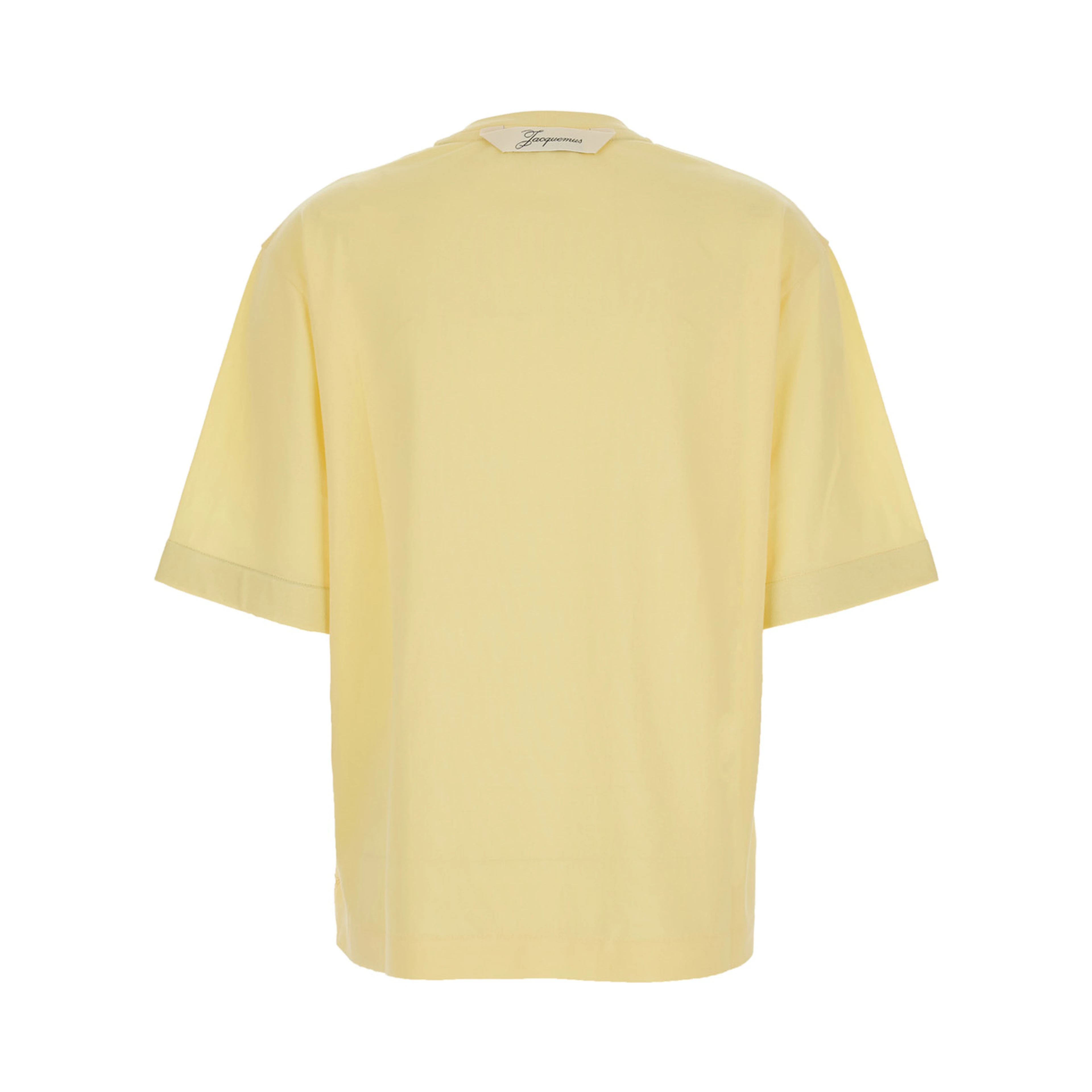 LE TSHIRT VENTADOU yellow T-shirt crew neck with gros grain logo on the back in tech fabric for women