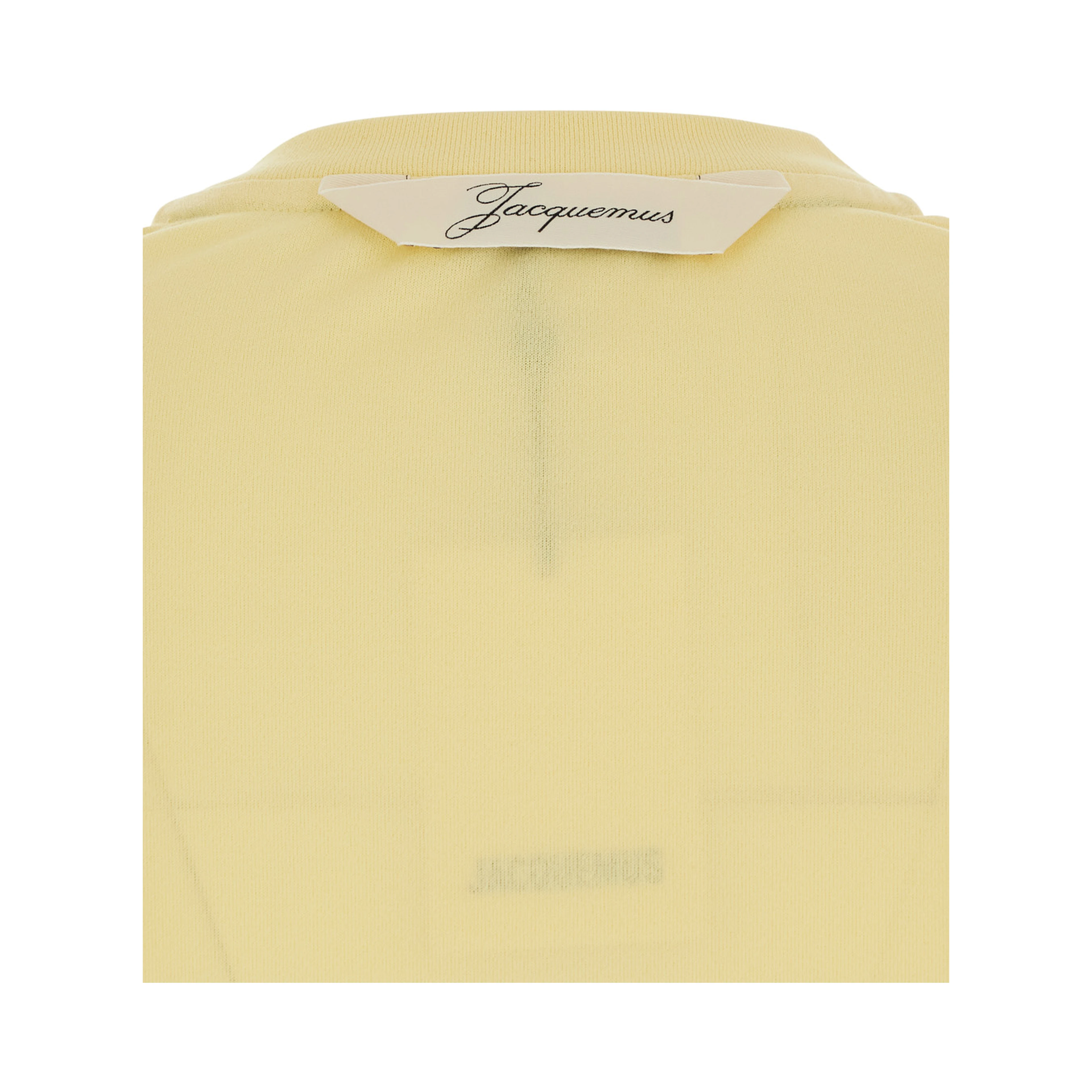 LE TSHIRT VENTADOU yellow T-shirt crew neck with gros grain logo on the back in tech fabric for women