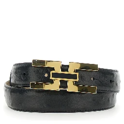 Black Belt CT25S62E2110 with Leather Logo Detail
