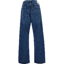 Blue 90s Jeans with Five-Pocket Design in Denim for Men