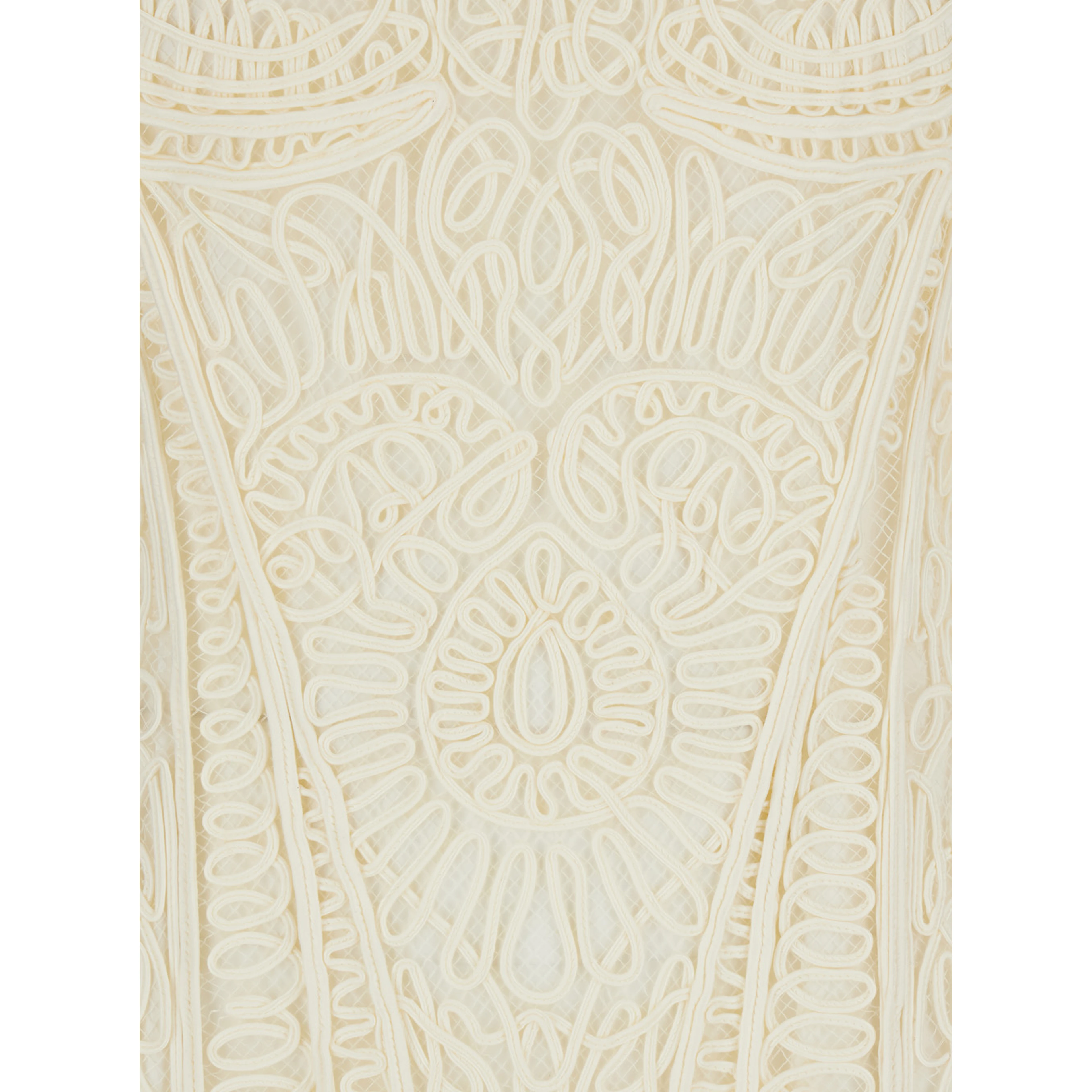 Fiona White Long Dress with All-Over Embroidery and Concealed Rear Zip Closure in Tech Fabric Woman
