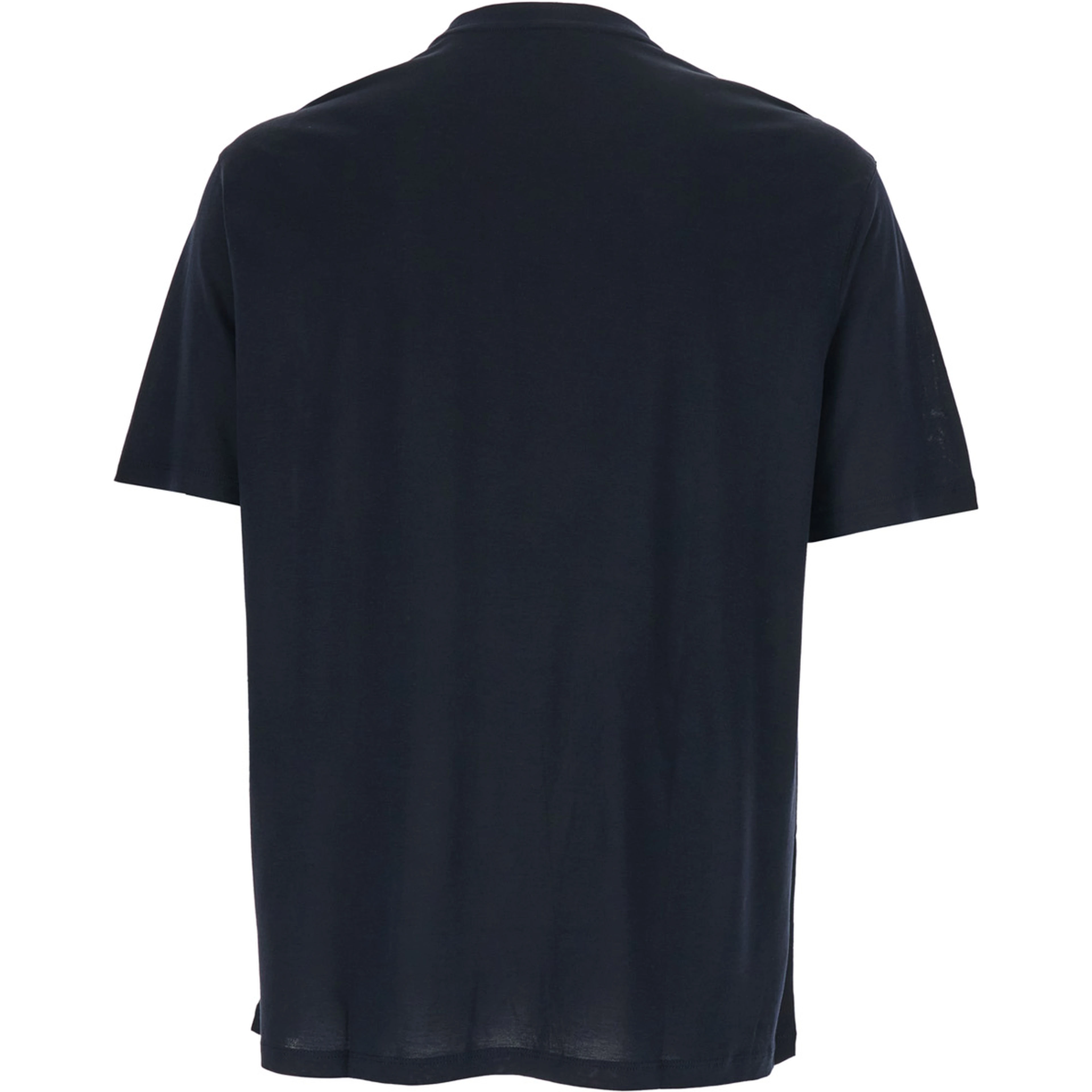 Blue T-Shirt REG FII ACQUILA A PETTO LIOCEL with Logo on the Front in Lyocell and Cotton for Men