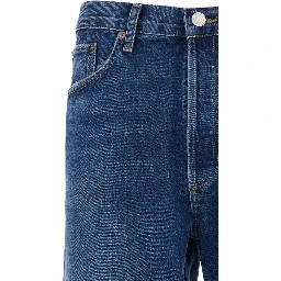 Blue 90s Jeans with Five-Pocket Design in Denim for Men