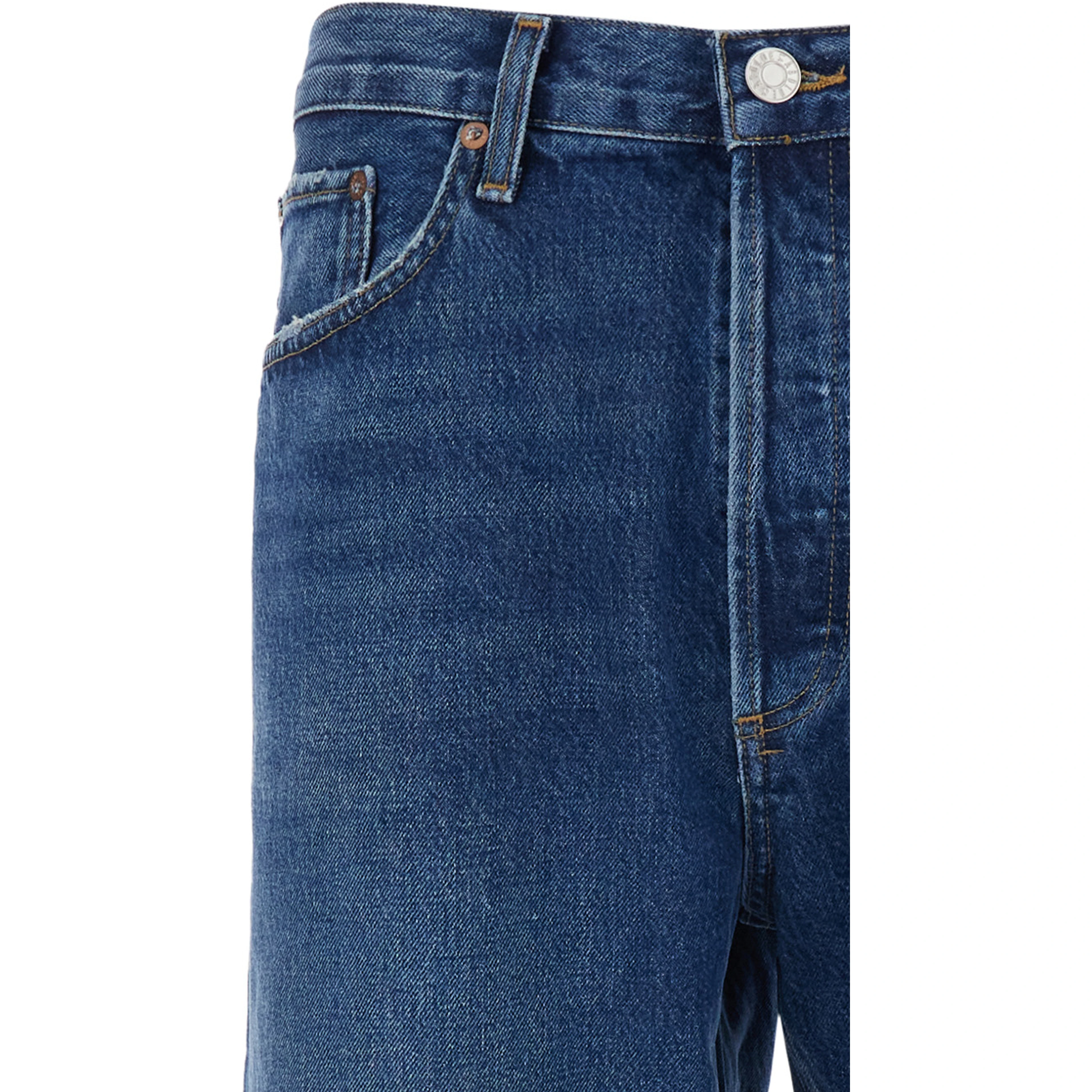 Blue 90s Jeans with Five-Pocket Design in Denim for Men