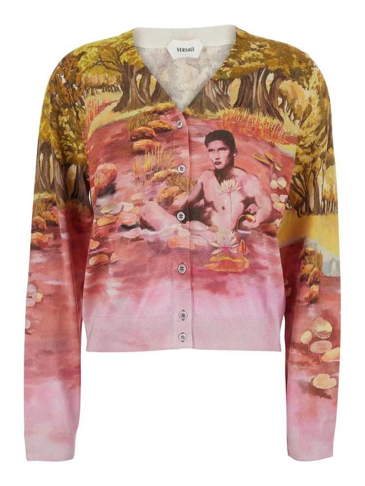 Cardigan NATURIST PRINT Multicolor with Natural Silk Print for Women