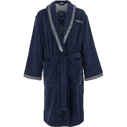 Unisex Blue Medusa Jacquard Bathrobe