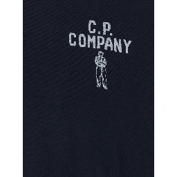 Blue T-Shirt with Round Neck and Logo Print in Cotton Man