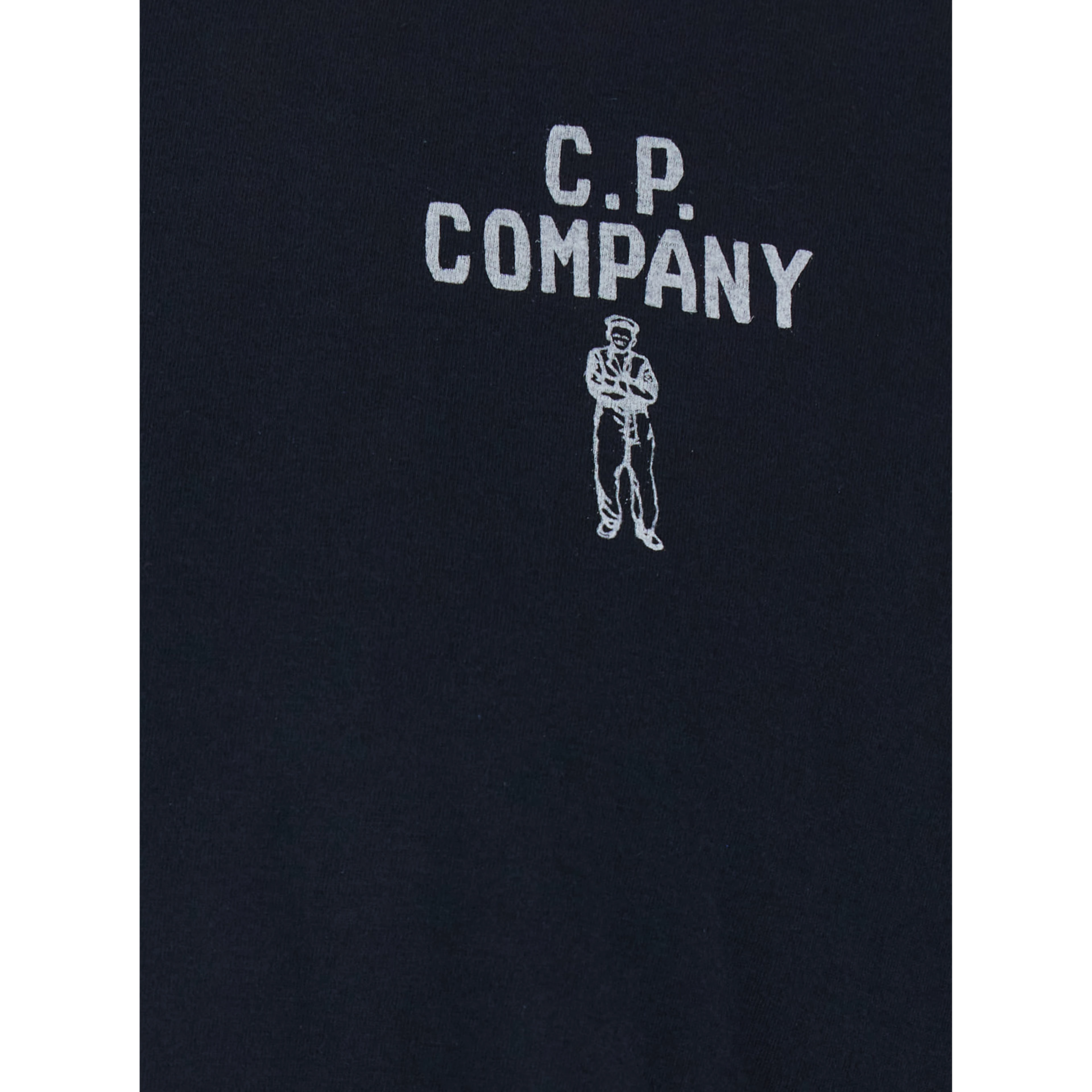 Blue T-Shirt with Round Neck and Logo Print in Cotton Man