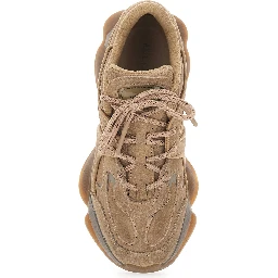 Eris Beige Low Top Sneakers with Logo Patch on the Tongue in Leather and Fabric Woman