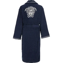 Unisex Blue Medusa Jacquard Bathrobe