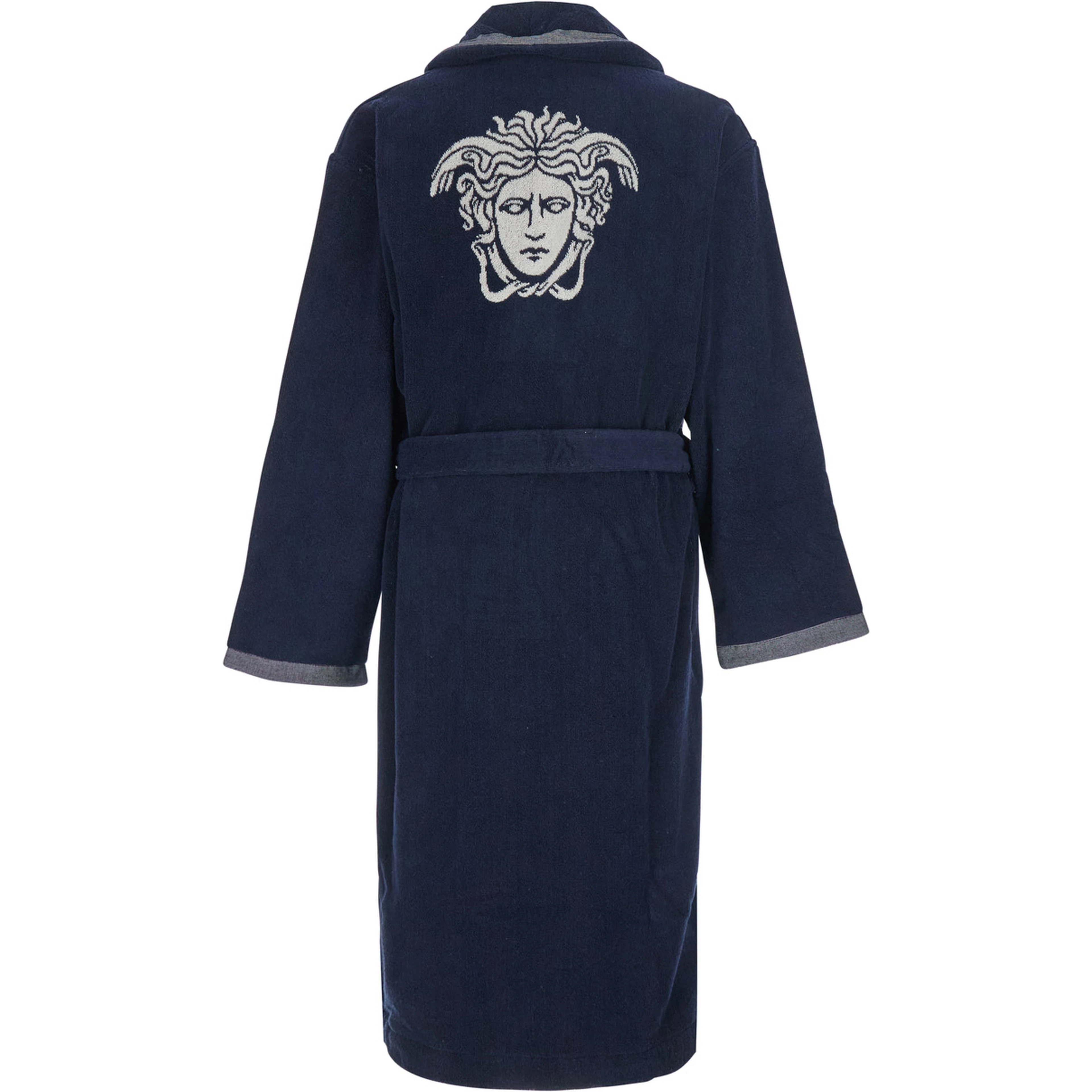 Unisex Blue Medusa Jacquard Bathrobe