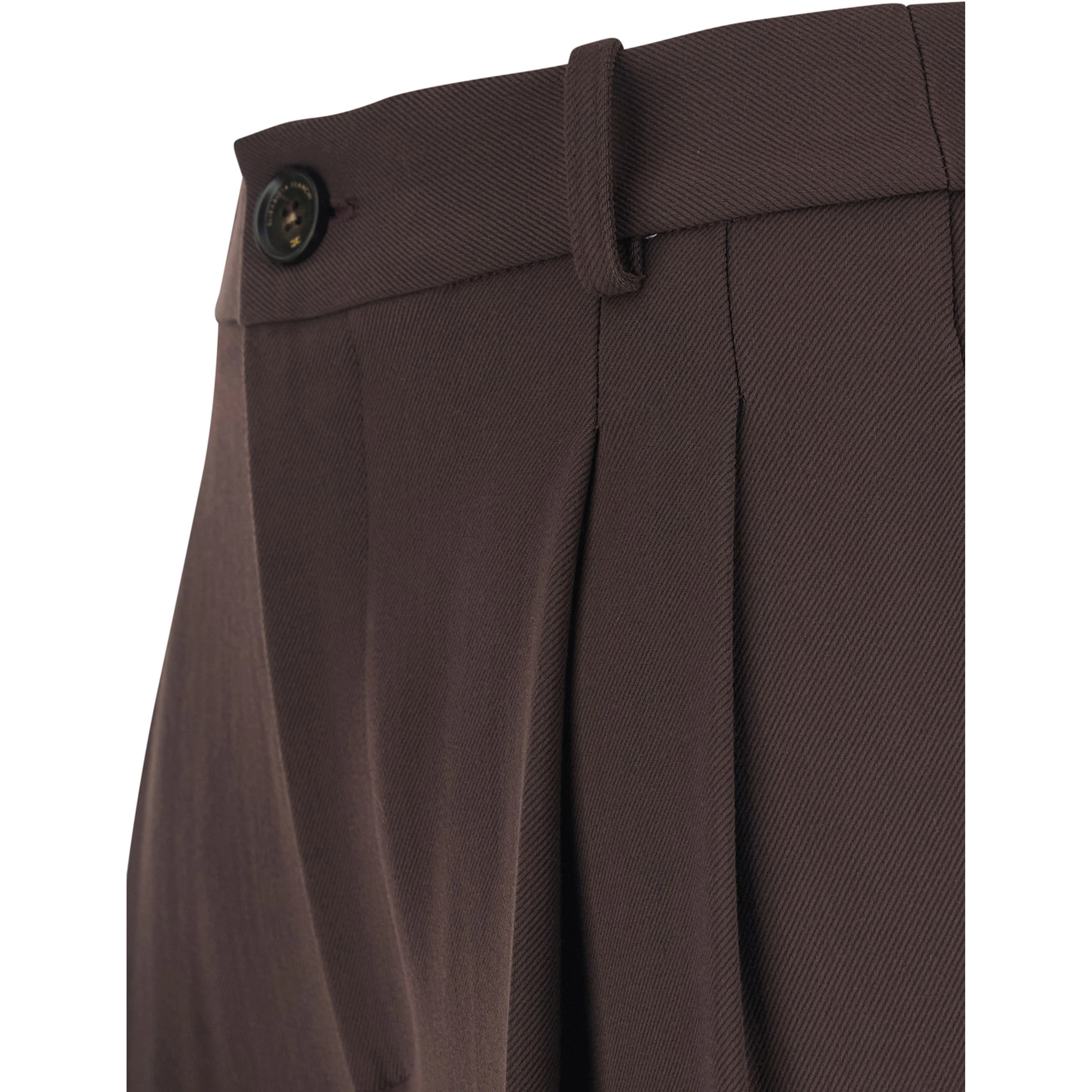 Brown Stretch Viscose Belt Loop Trousers for Women