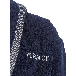 Unisex Blue Medusa Jacquard Bathrobe