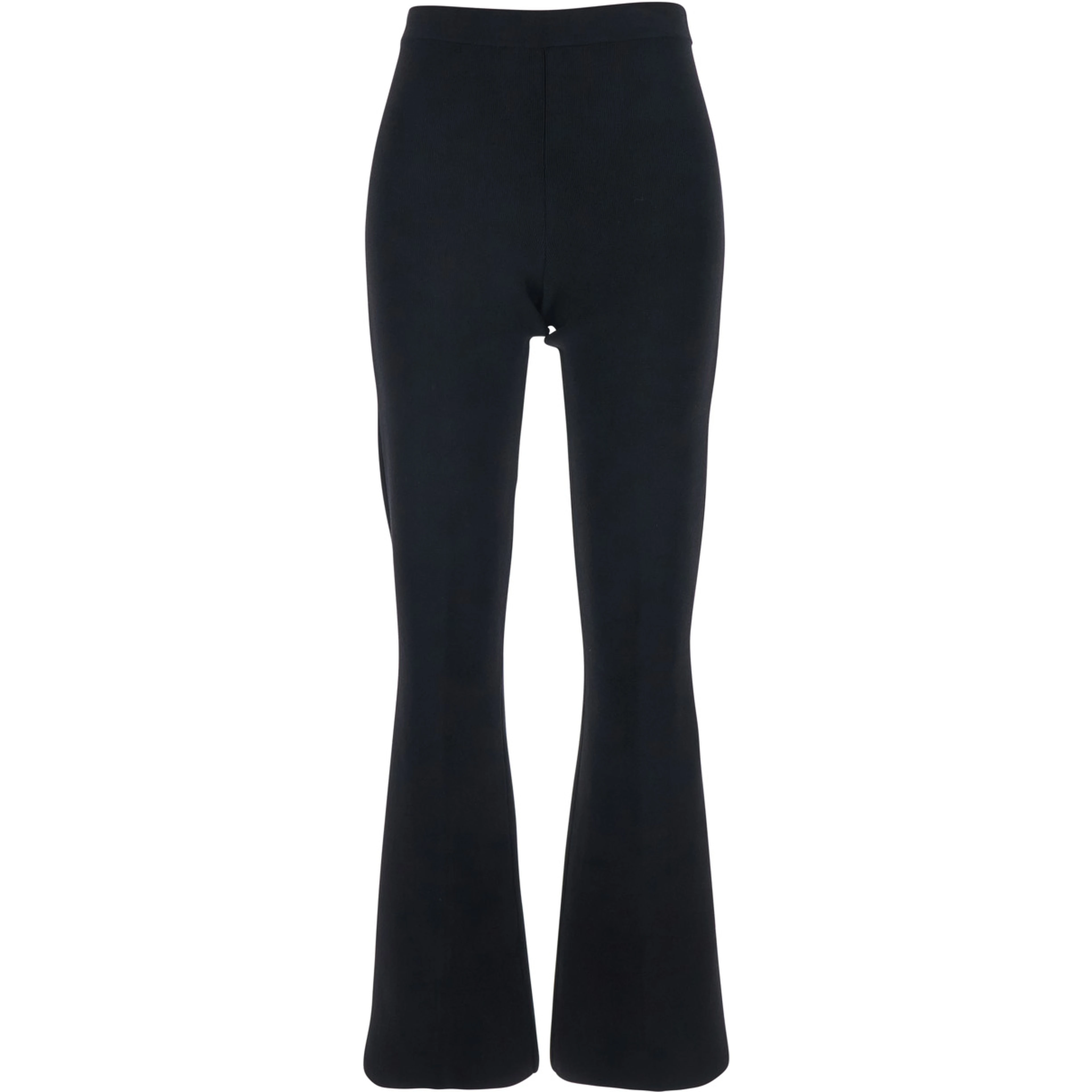 Black Ribbed Design Pants for Women