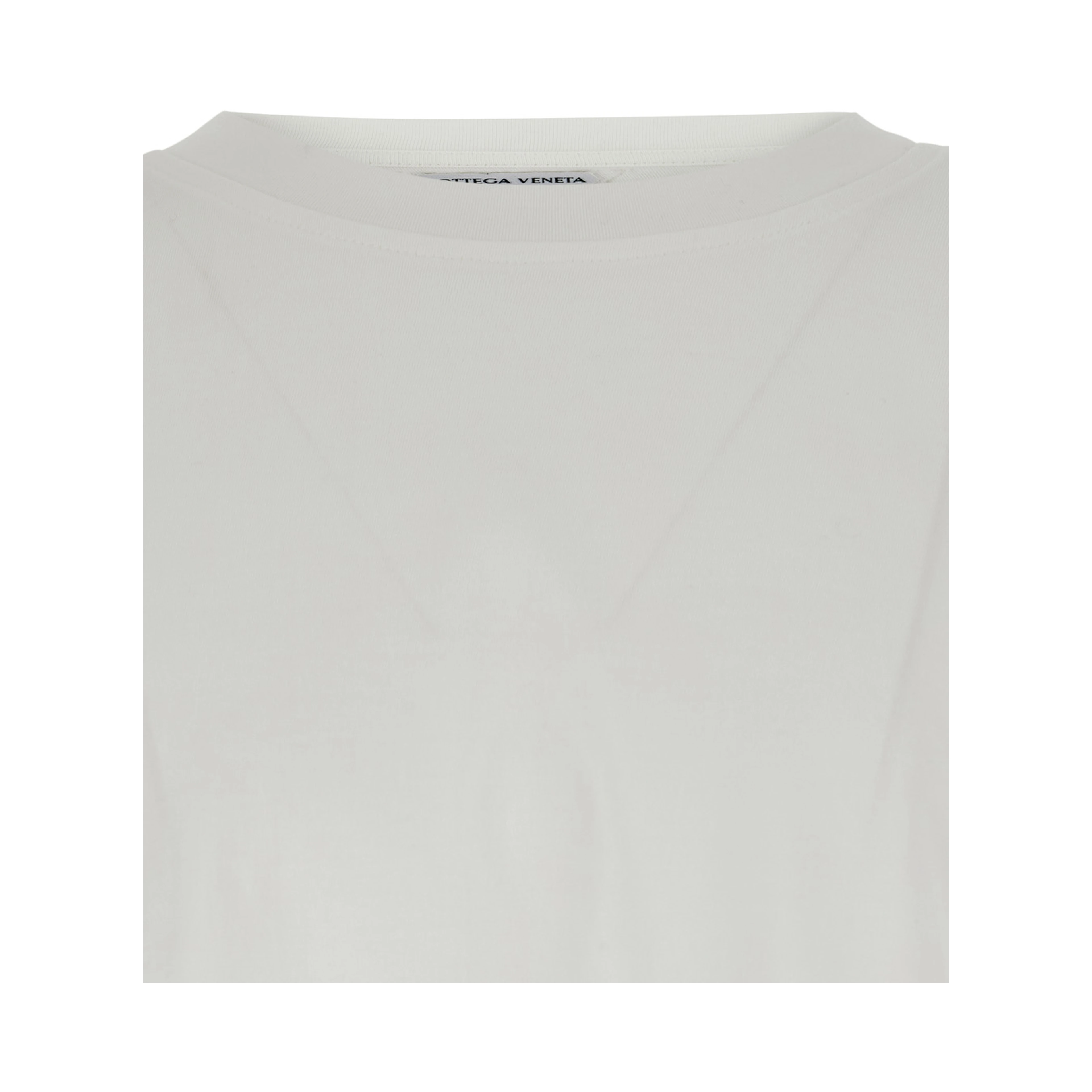White Crew Neck T-Shirt with Embroidery on the Front in Cotton for Men