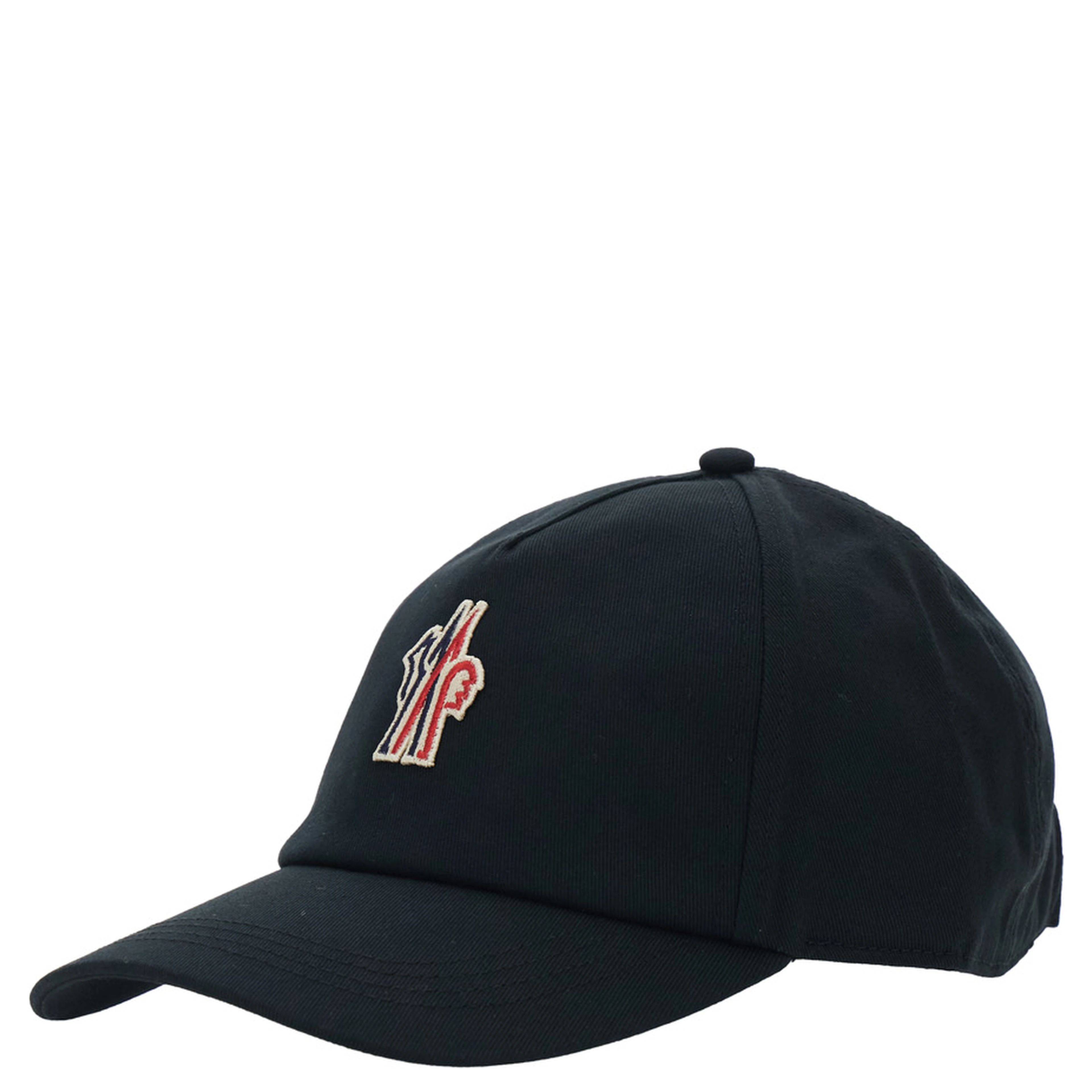 Moncler Baseball Cap with Logo Embroidery on Front in Black Cotton for Men
