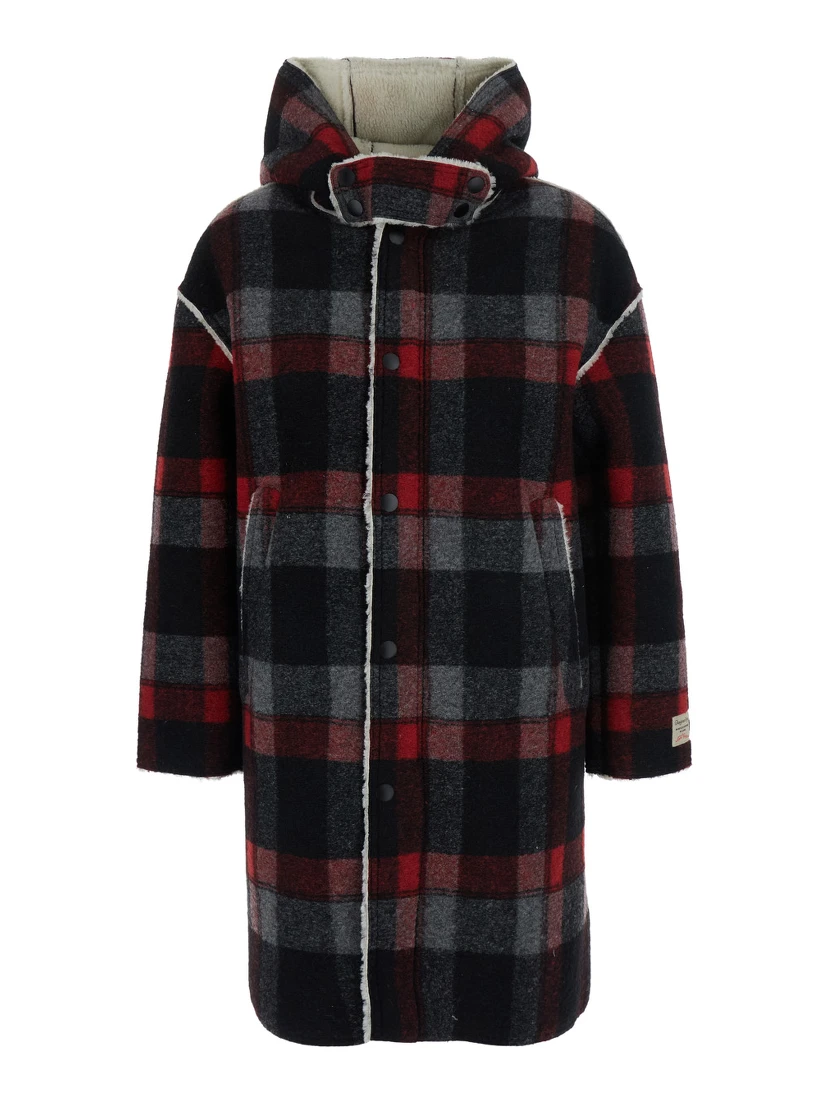 Coat N210D9N0532N21J151M0N900 with collar and long sleeves in black tech fabric for Girl