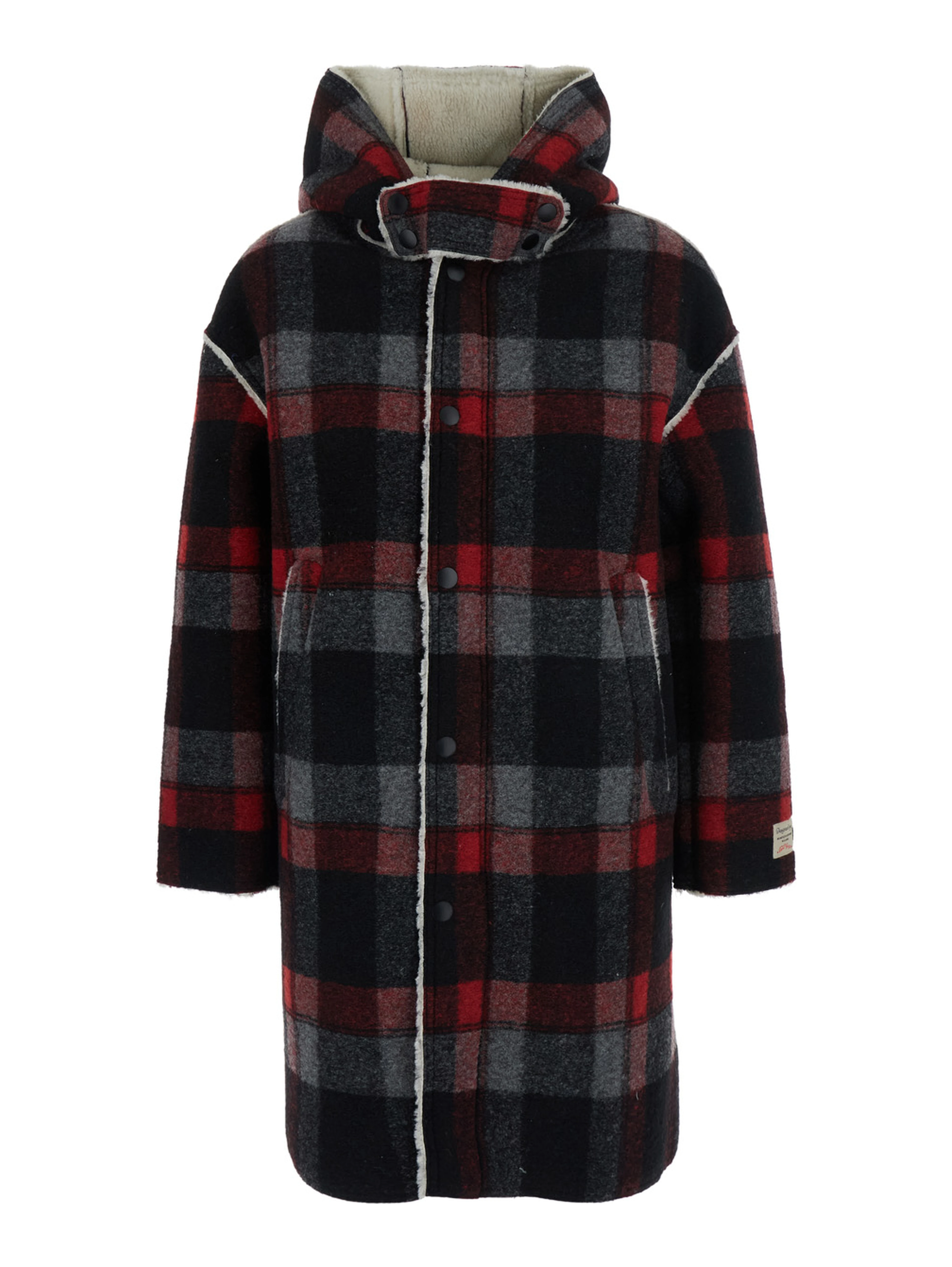 Coat N210D9N0532N21J151M0N900 with collar and long sleeves in black tech fabric for Girl