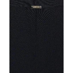 Black Ribbed Design Pants for Women