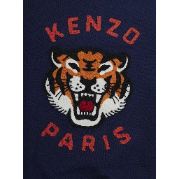 Blue UNISEX Hoodie with Front Logo in Cotton for Men