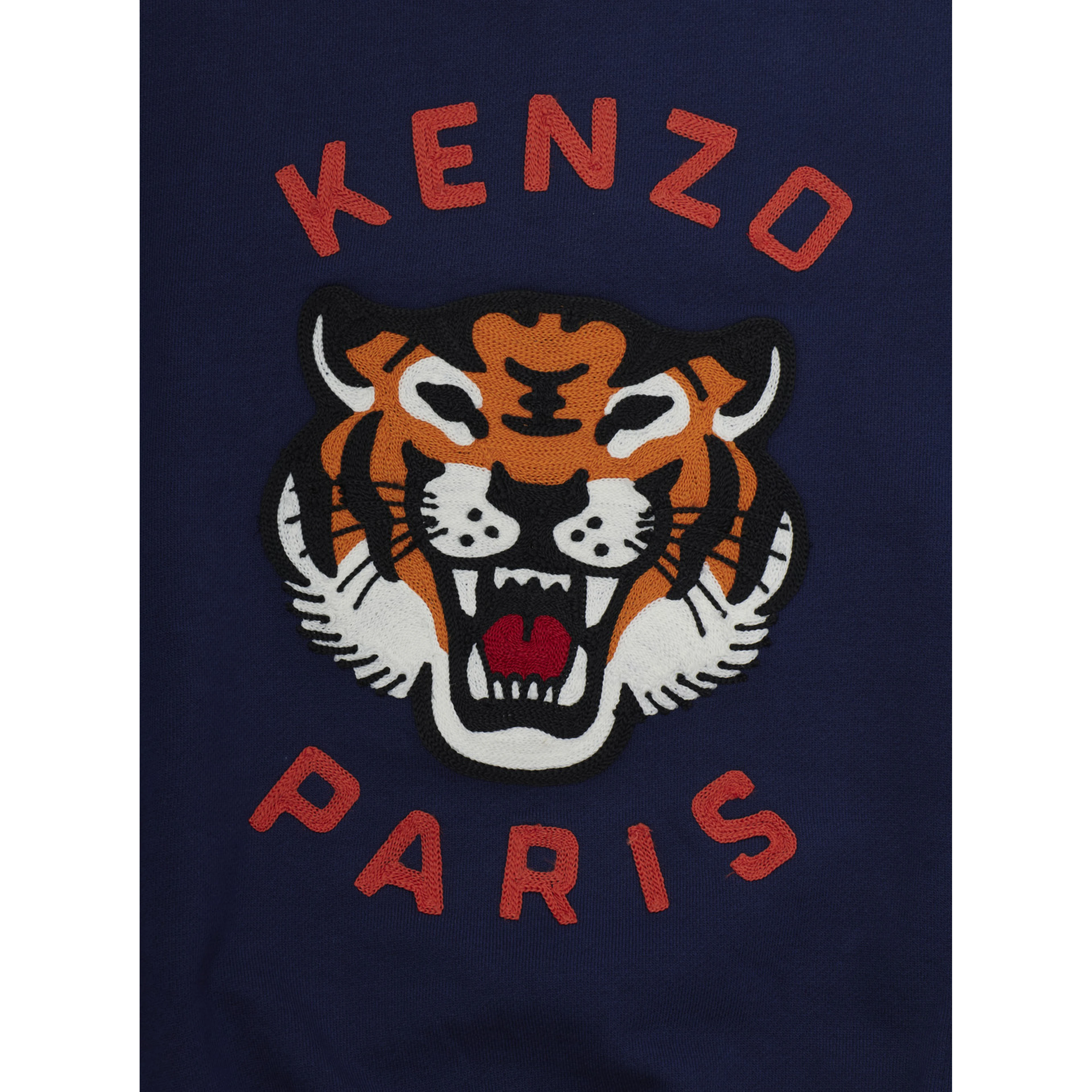 Blue UNISEX Hoodie with Front Logo in Cotton for Men