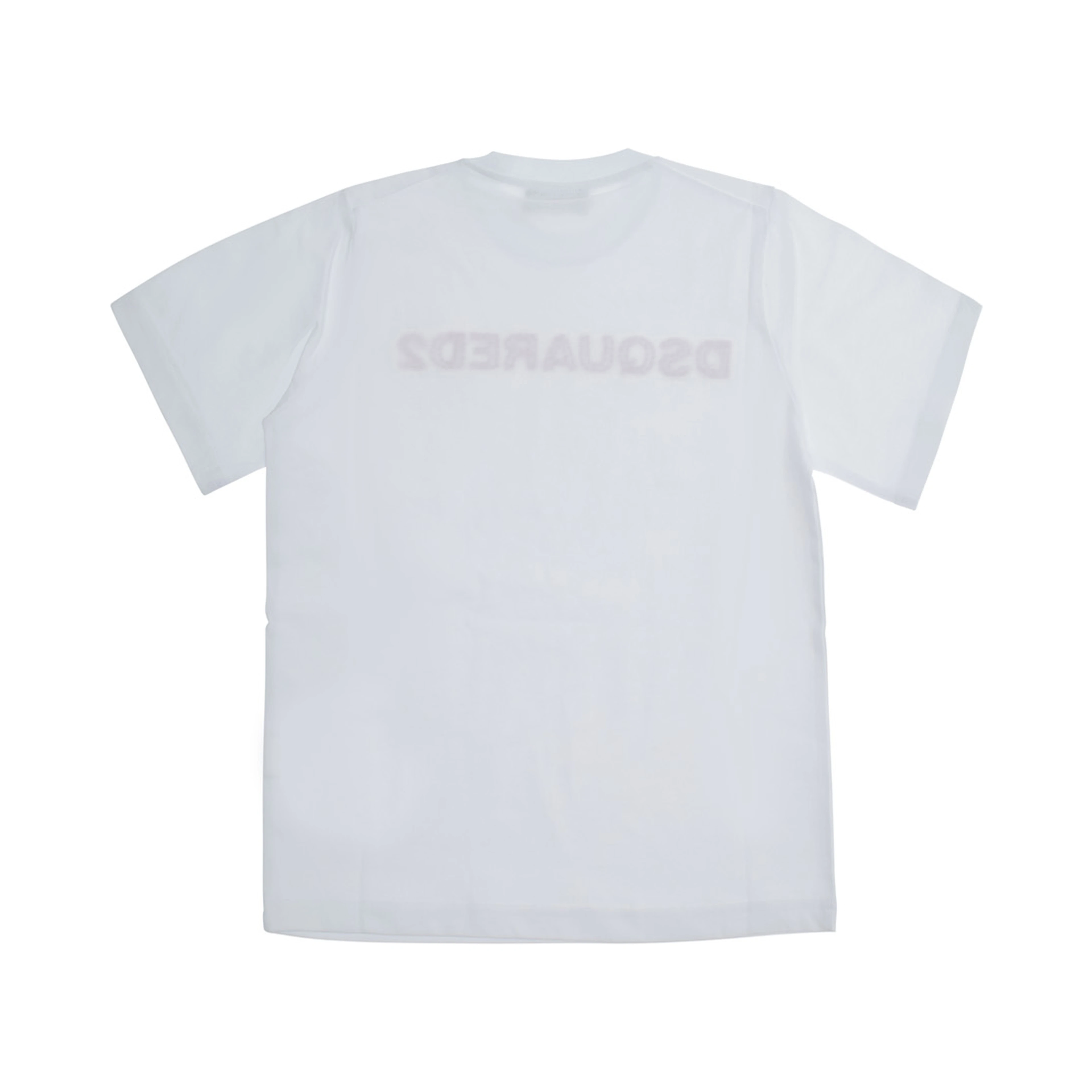 White Crew neck T-shirt with Logo lettering on the front in Cotton Boy