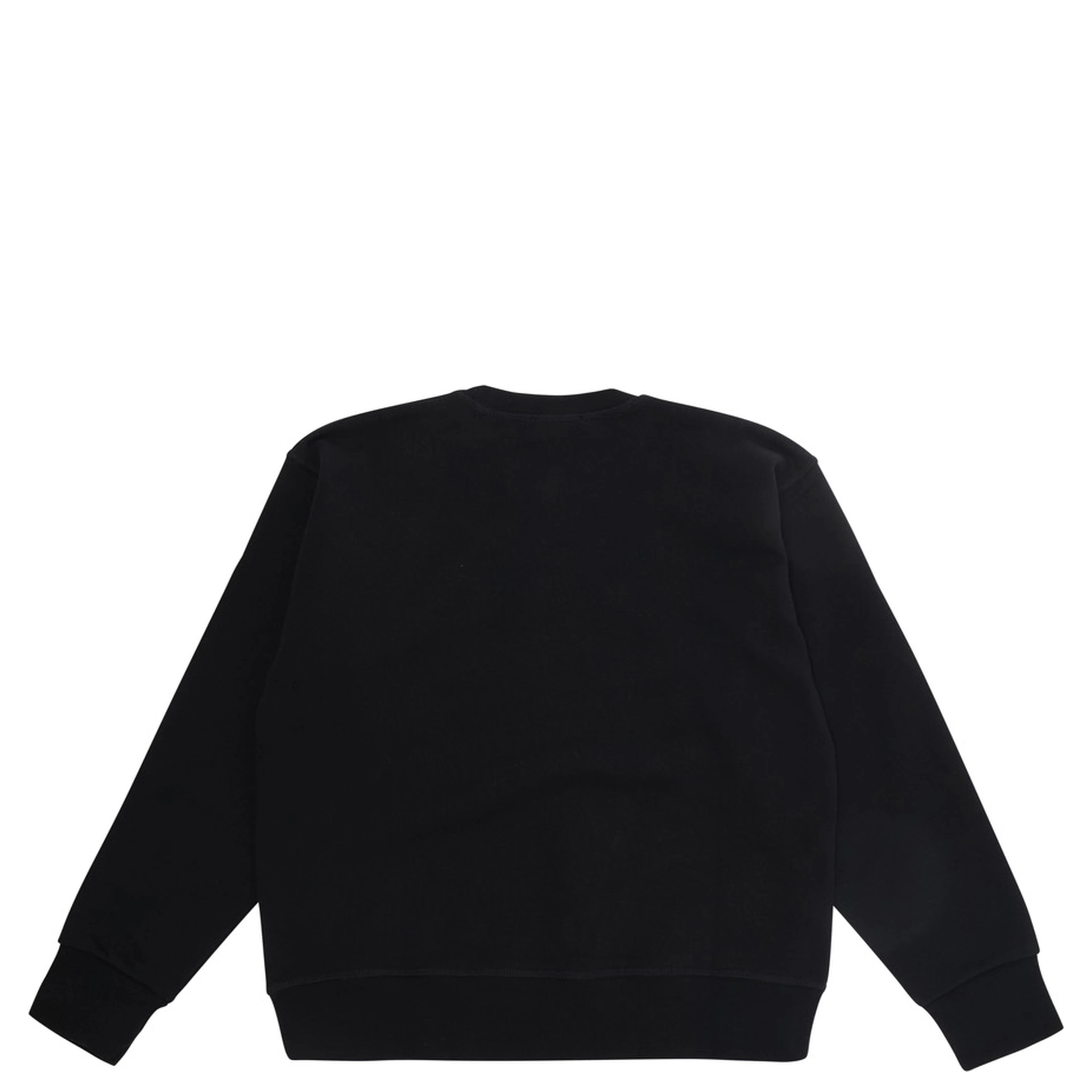 Black Crew Neck Sweatshirt with Logo Lettering on the Front in Cotton Boy