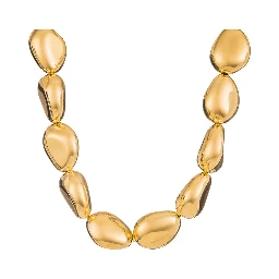 LACE STONE Necklace in Gold Metal with Natural Stones