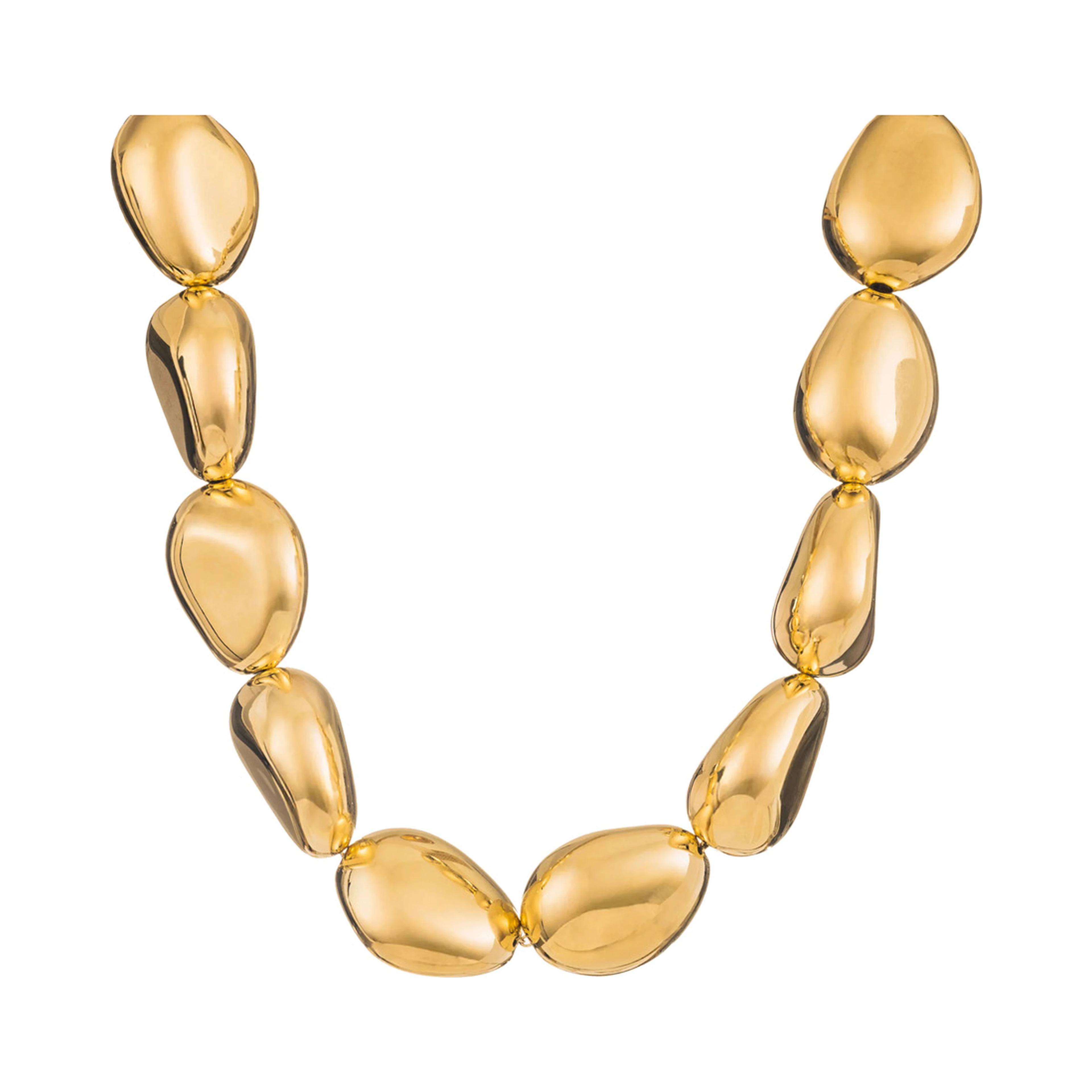 LACE STONE Necklace in Gold Metal with Natural Stones