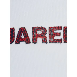 White Crew neck T-shirt with Logo lettering on the front in Cotton Boy