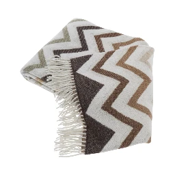 Chevron Plaid 130X190 with zigzag motif in Tech Fabric Multicolor Unisex