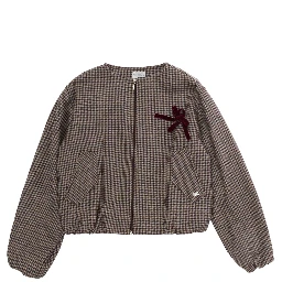 BOMBER with collar and long sleeves in Tech Fabric brown unisex