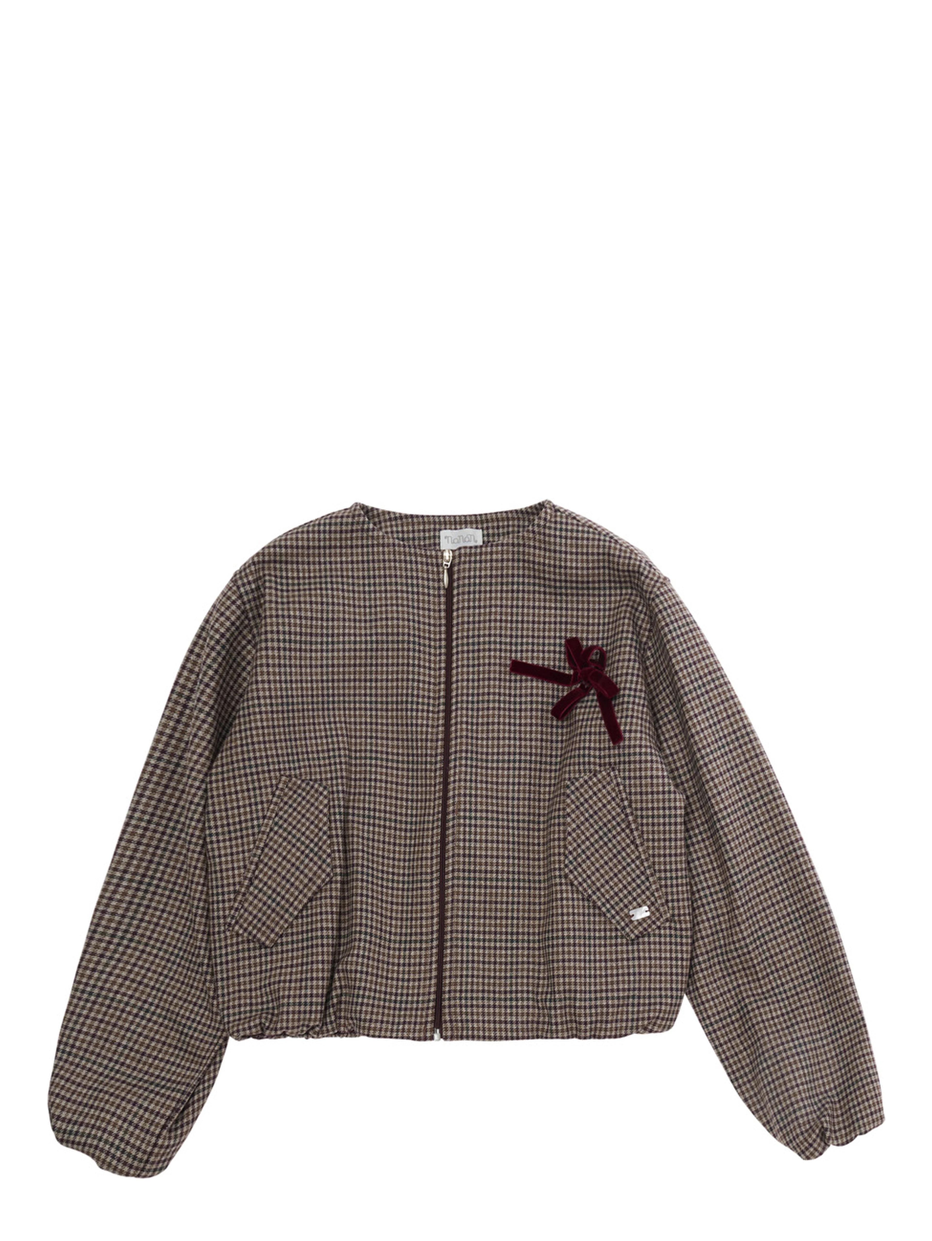 BOMBER with collar and long sleeves in Tech Fabric brown unisex