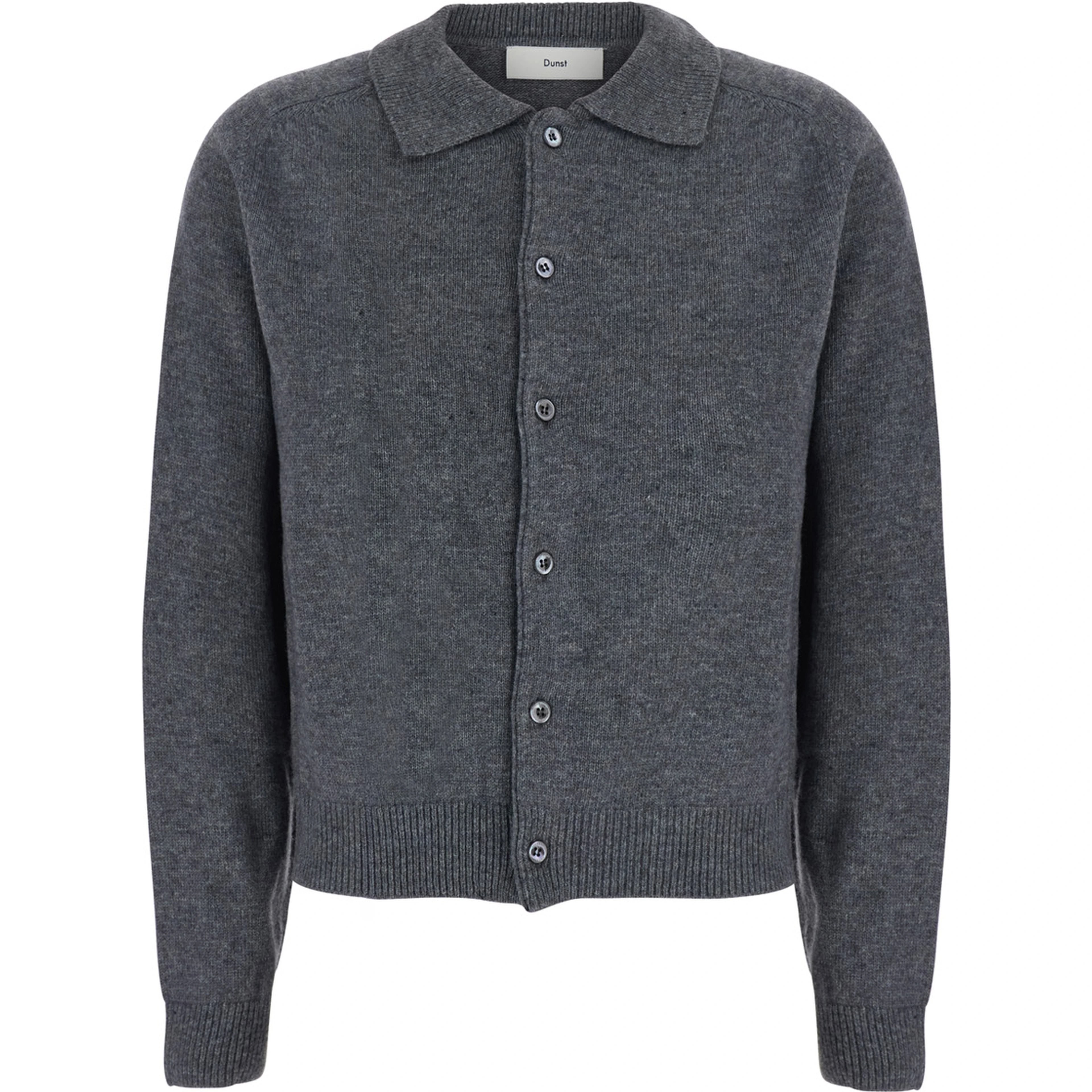 OLLARED KNIT CARDIGAN with V-neck and long sleeves in Nylon, Wool and Cashmere gray women