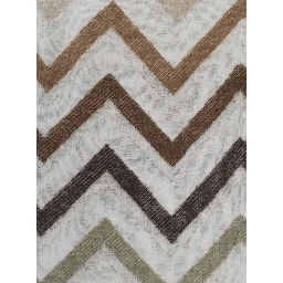 Chevron Plaid 130X190 with zigzag motif in Tech Fabric Multicolor Unisex