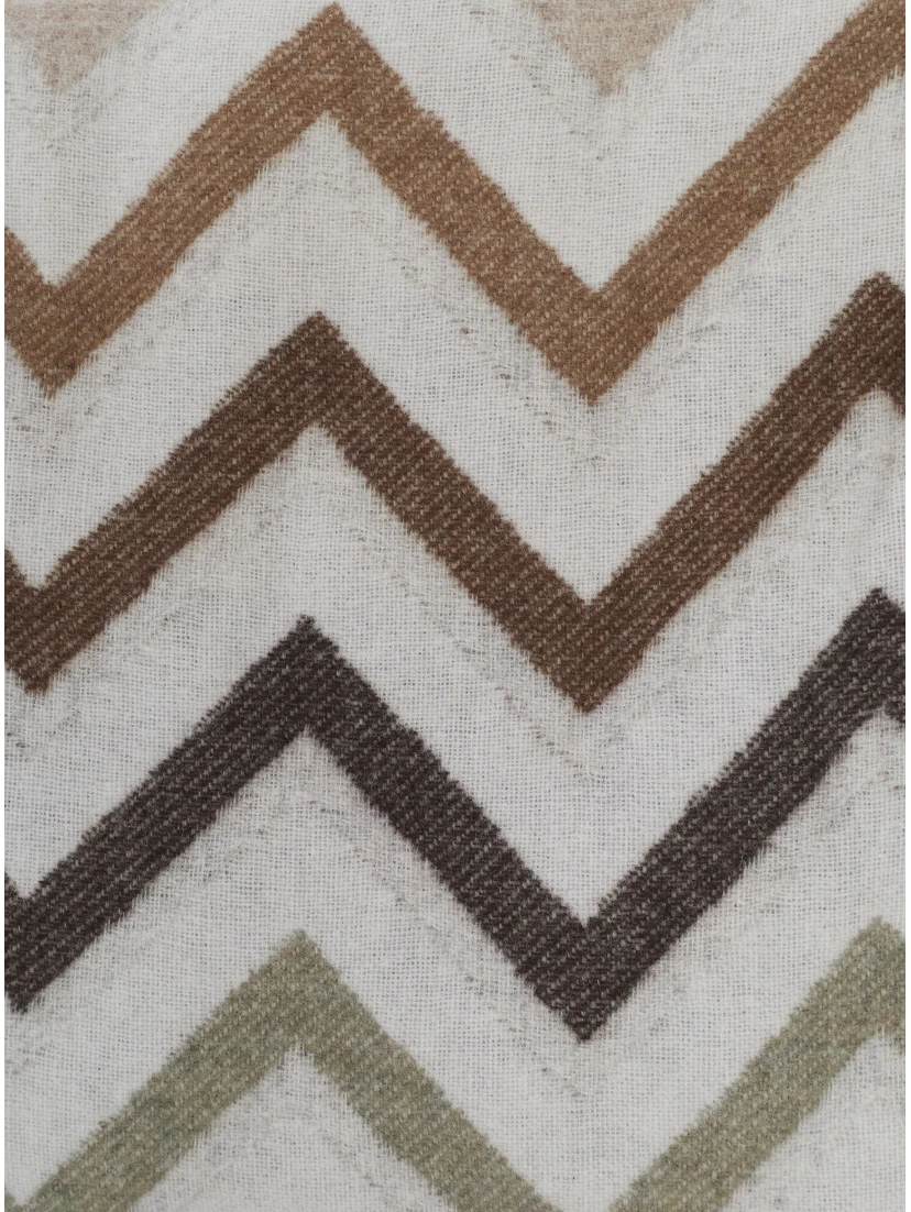 Chevron Plaid 130X190 with zigzag motif in Tech Fabric Multicolor Unisex