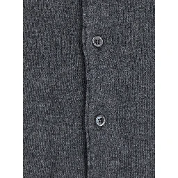 OLLARED KNIT CARDIGAN with V-neck and long sleeves in Nylon, Wool and Cashmere gray women