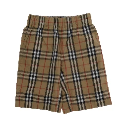 beige Shorts with all-over Check motif in cotton for boy