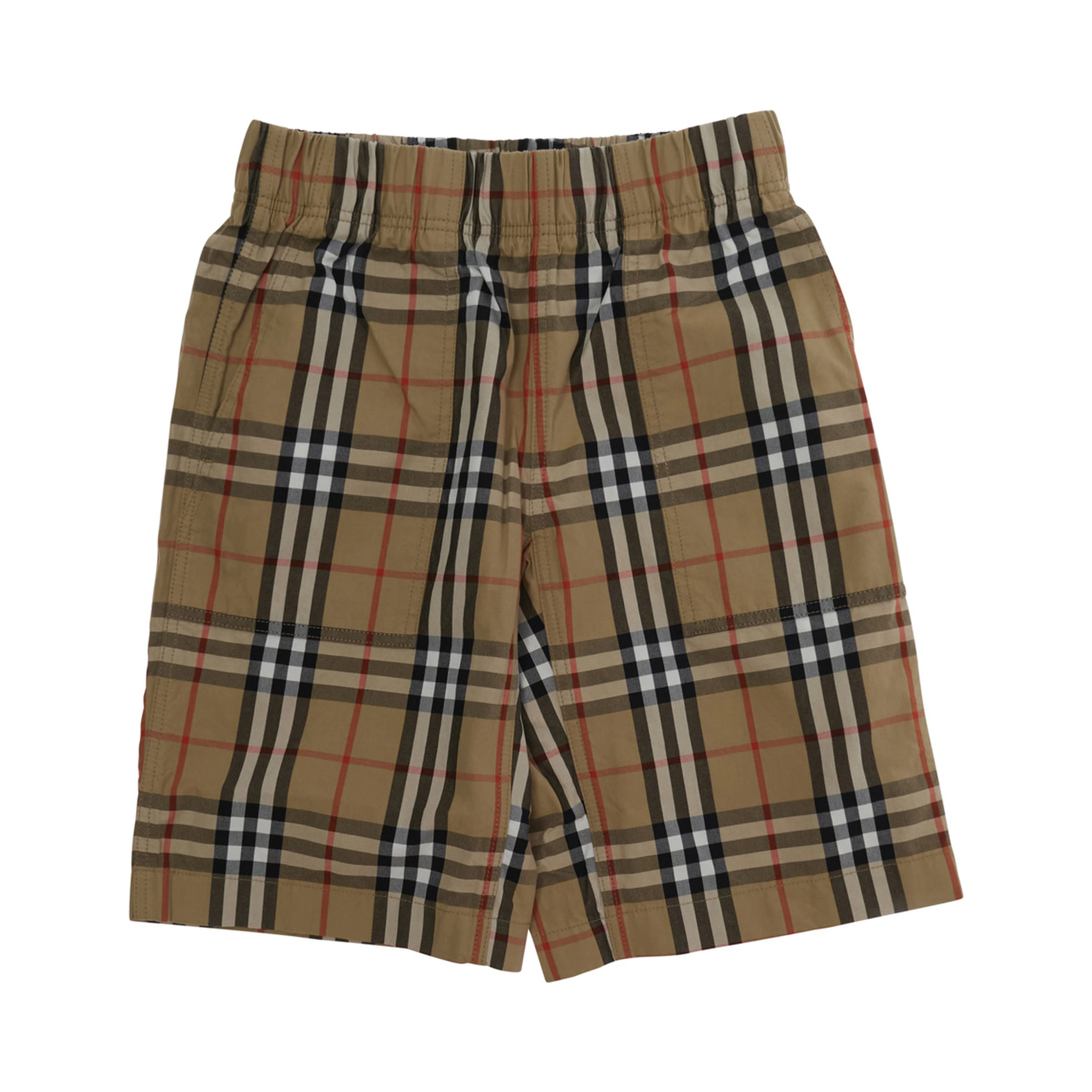 beige Shorts with all-over Check motif in cotton for boy