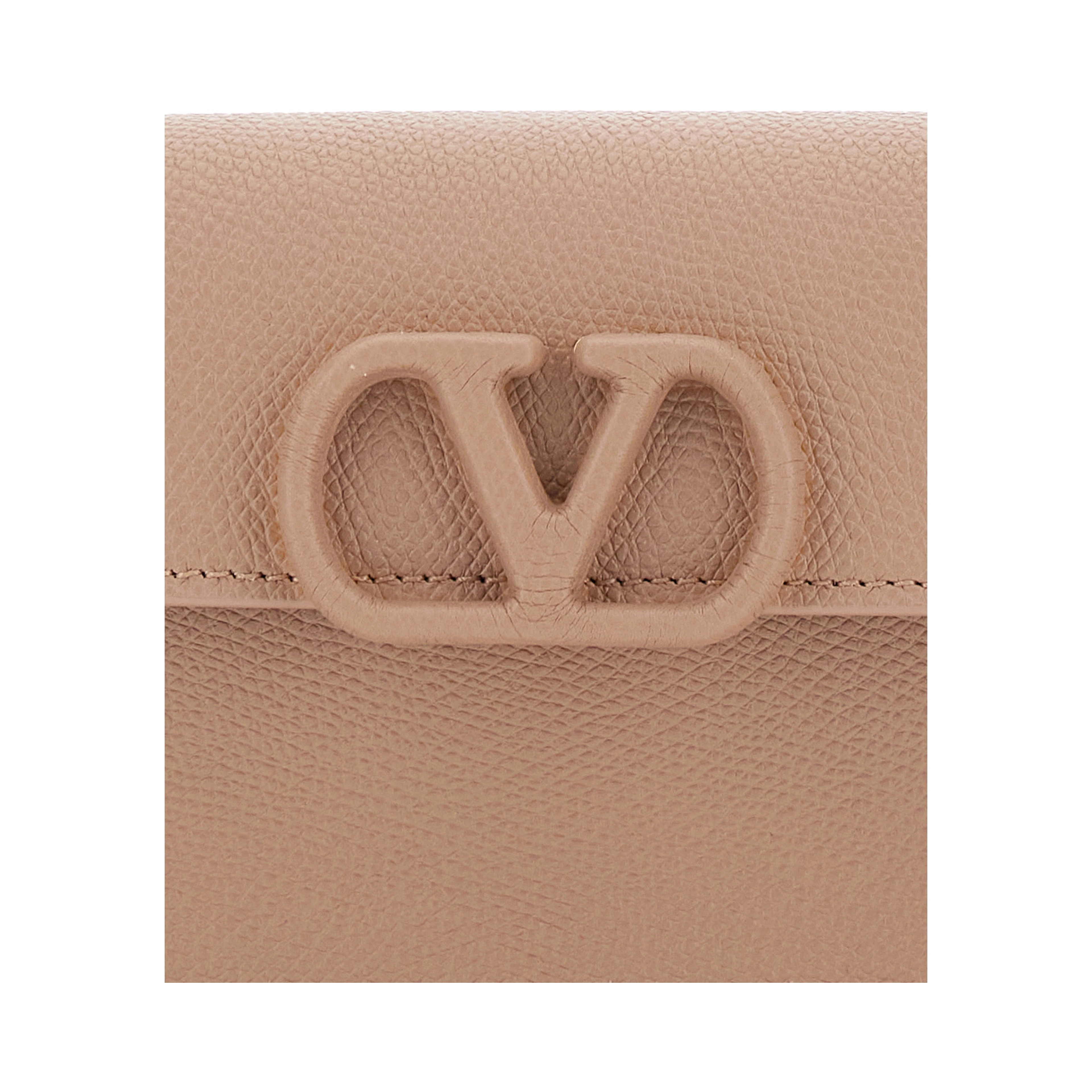 pink Mini crossbody bag with chain strap and VLogo plaque on the front in leather for women