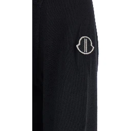 T-Shirt Girder Crew Neck with Long Sleeves and Logo Patch on the Side in Black Unisex Cotton