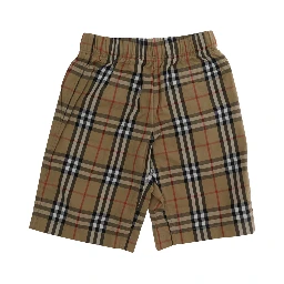beige Shorts with all-over Check motif in cotton for boy