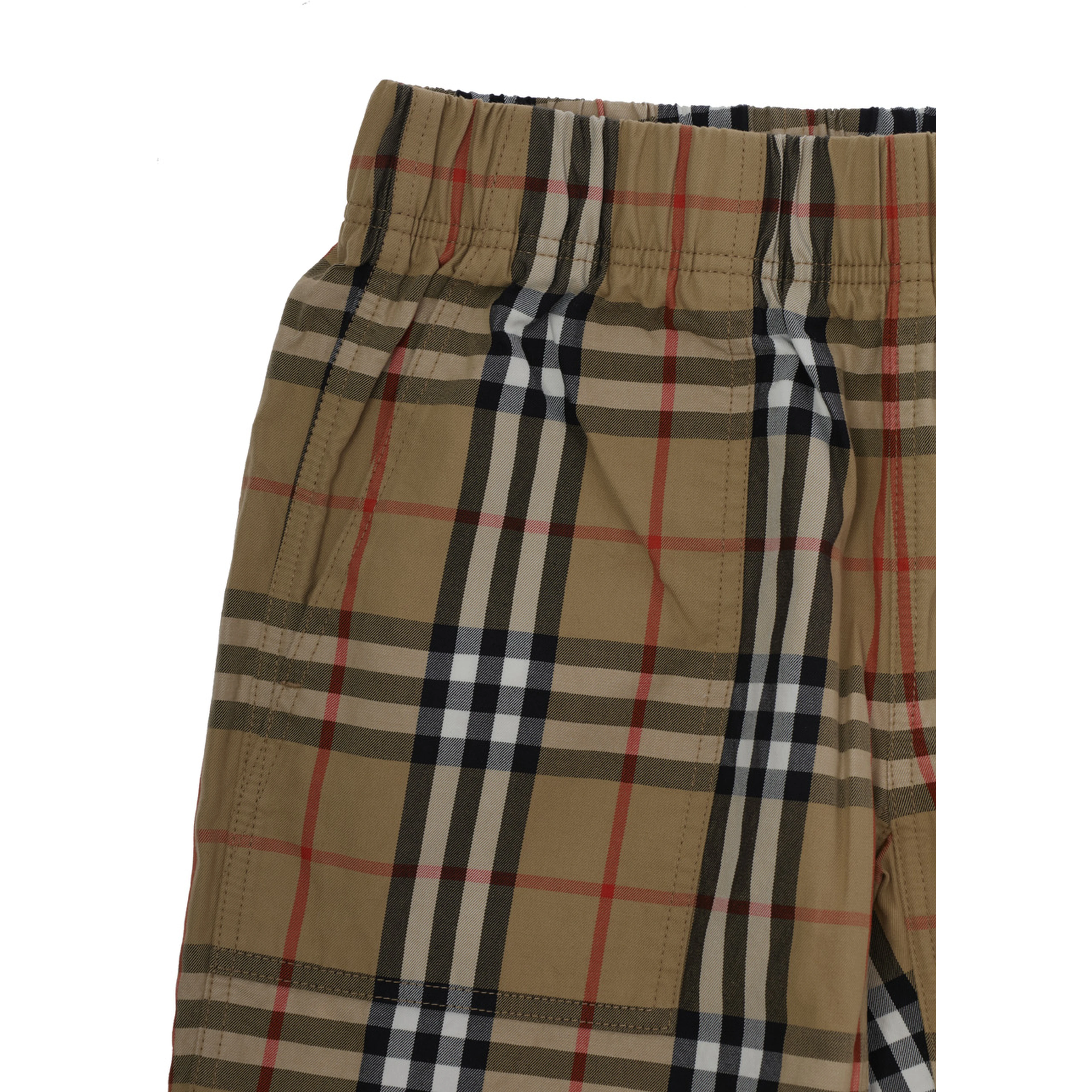 beige Shorts with all-over Check motif in cotton for boy