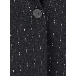 Carmen grey Jacket with notched revers and motif in wool blend for women