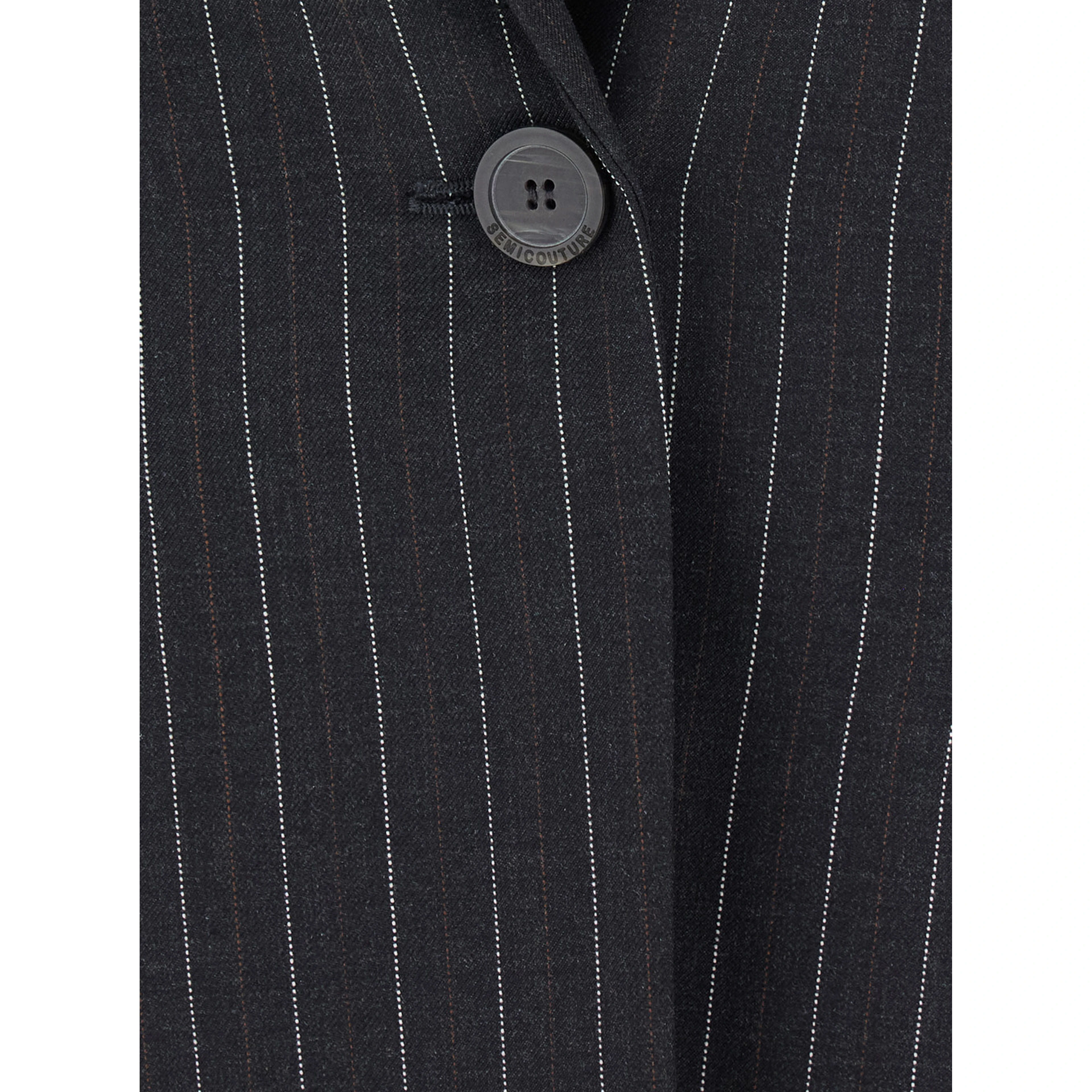 Carmen grey Jacket with notched revers and motif in wool blend for women