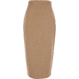 beige Skirt with slit and back closure in wool for women