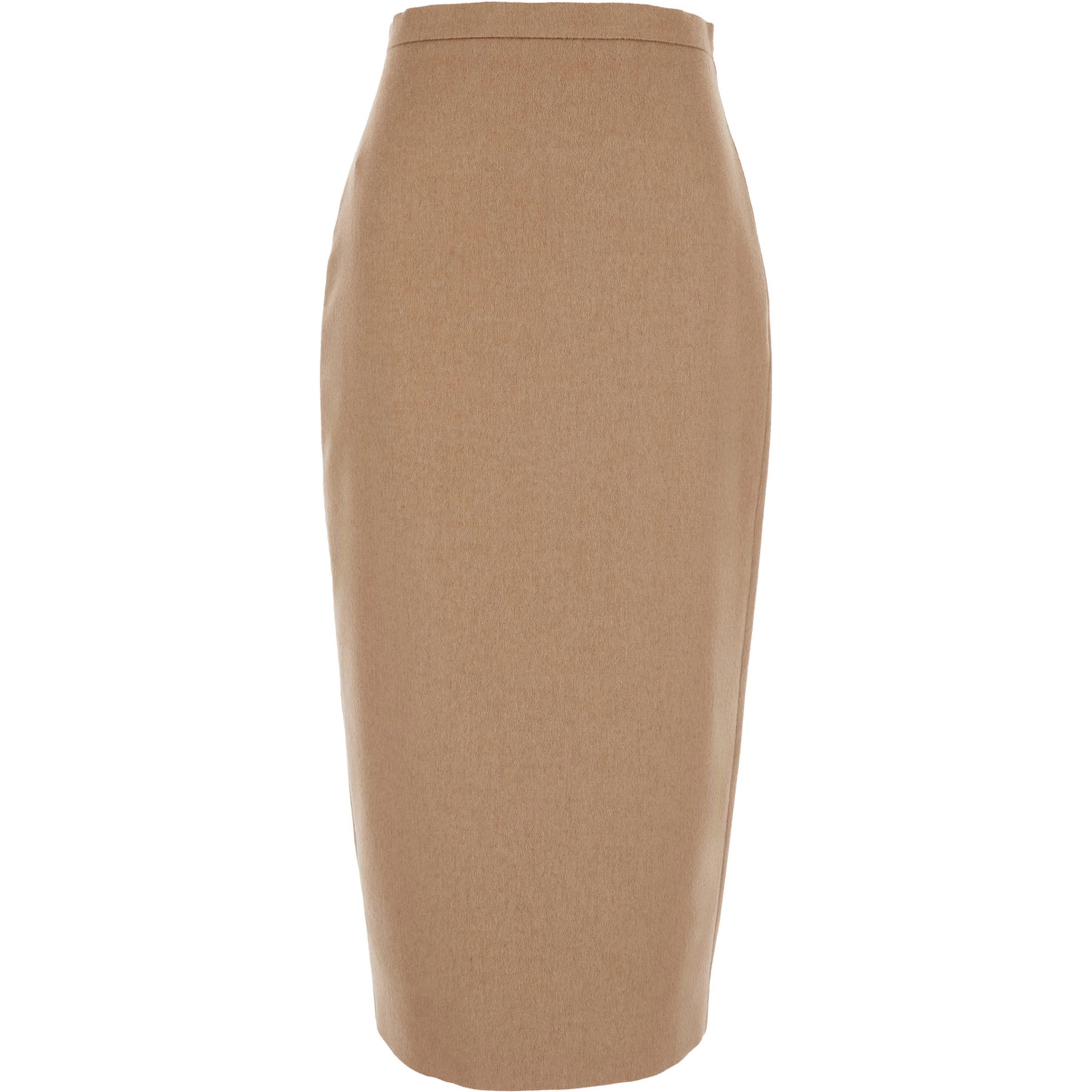 beige Skirt with slit and back closure in wool for women