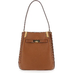 Lee Radziwill Brown Shoulder bag with Buckle Closure in Leather for Women